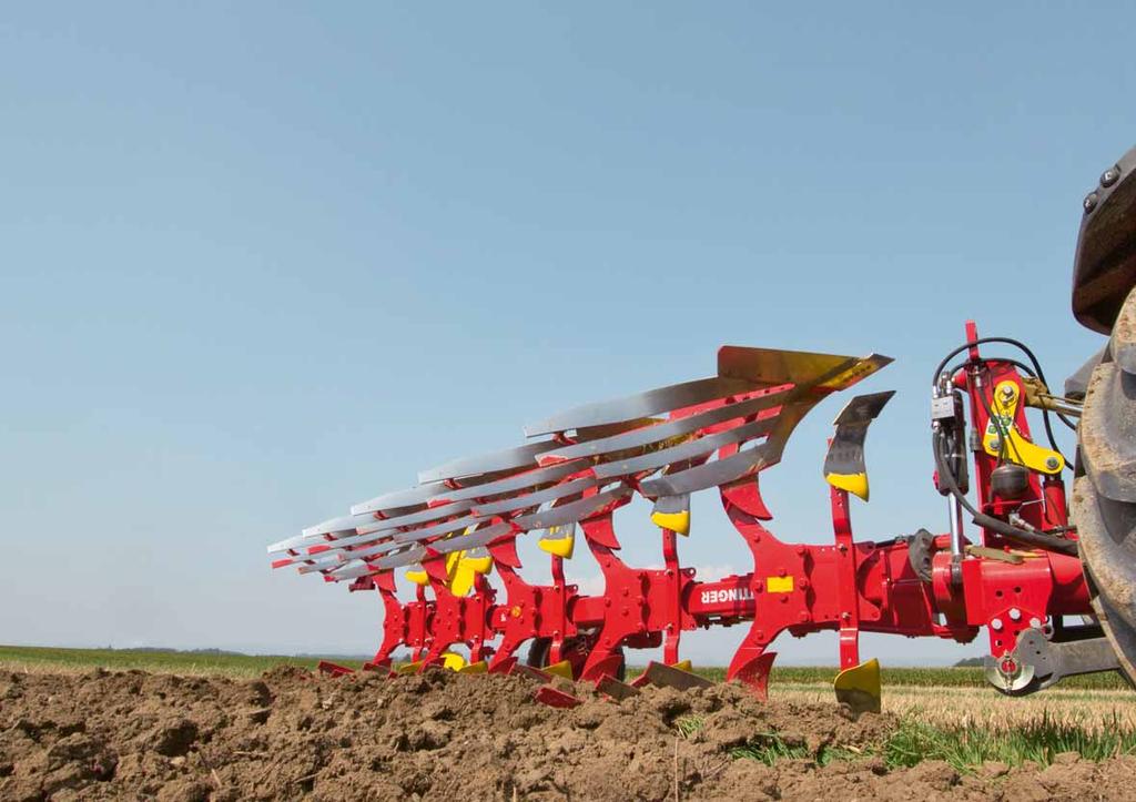 Ploughs Non-stop ploughing The heavy duty and intelligent design of PÖTTINGER ploughs ensures optimum distribution of force and strength at the points of the plough beam subject to the highest stress.