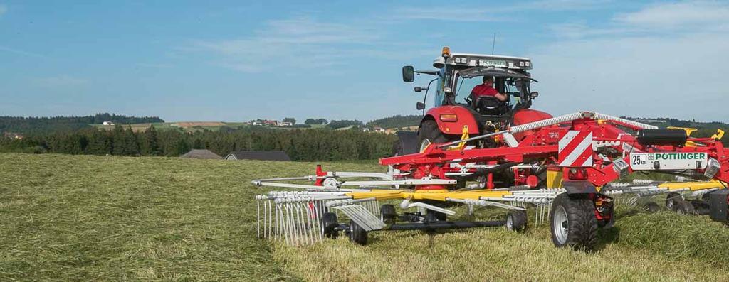 For all operating conditions One single-acting connection to the tractor hydraulics is all that is required for raising the rotors.