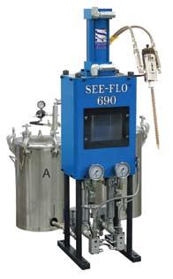 com/sf494 SEE-FLO 690 - Fixed Ratio - Positive Rod Displacement This positive rod displacement meter-mix and dispense system applies precise beads or shots of abrasive or high viscosity materials.