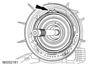 123 in) Blue 26. If equipped, install the intermediate clutch anti-rattle clip. 27. NOTE: Note the location of the pump check ball and align the return spring indent.
