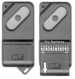 Setting the Dip Switches 1) Set the dip switches 1-12 on the receiver by switching them in the up or down position.