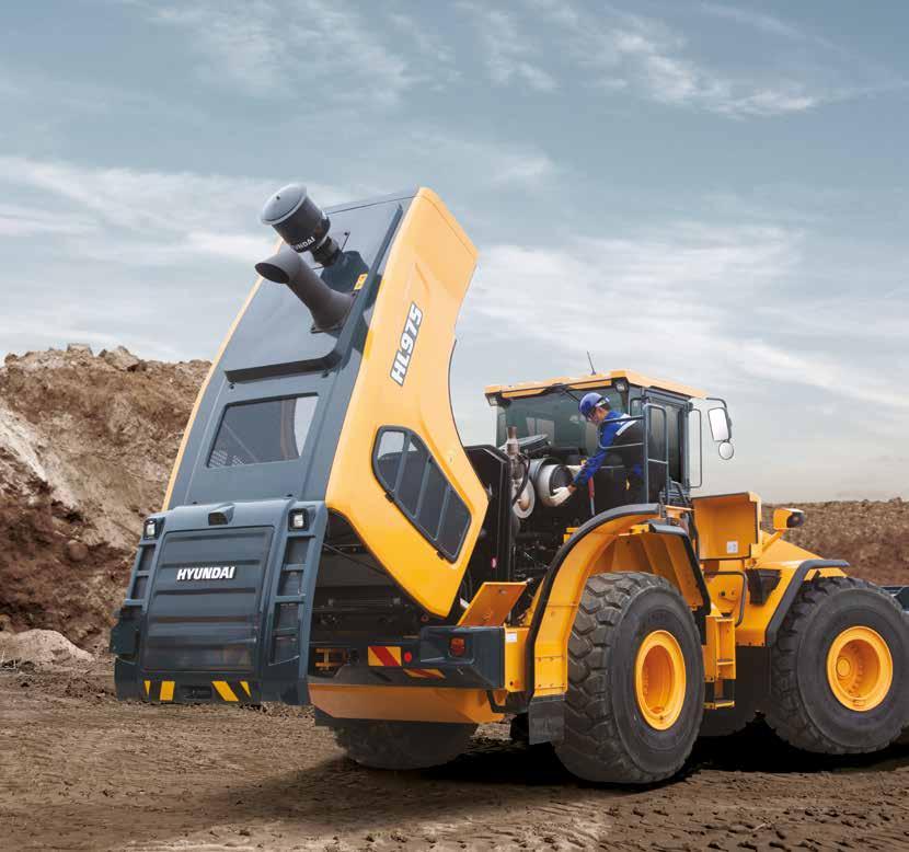 MODERN COMFORT, SIMPLE AND SAFE SOLUTION New Cabin for More Comfort With top priority on satisfaction of operators in terms of silence, safety, and maintainability, Hyundai s wheel loaders provide