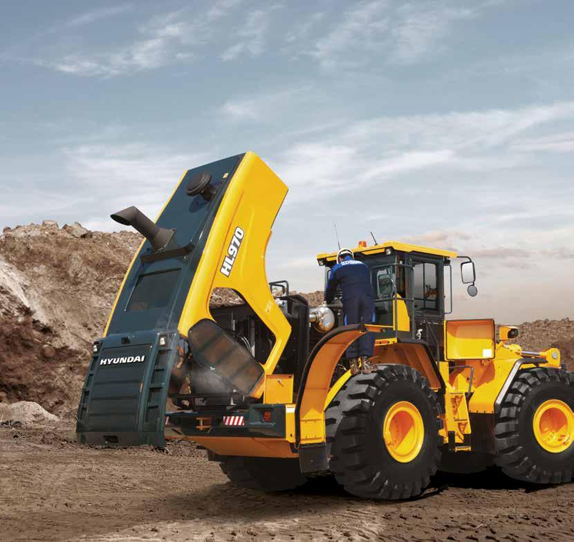 MODERN COMFORT, SIMPLE AND SAFE SOLUTION New Cabin for More Comfort With top priority on satisfaction of operators in terms of silence, safety, and maintainability, HHI s wheel loaders provide
