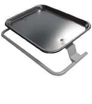 Includes: Stainless steel tray holder, 9 ¾ 3 ½ Wrap around holder bar, ½ diameter Maximum