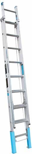 135KG-150kg TRADE SERIES Extension Ladder Single rope operation - leaves one hand free to support the ladder while it is adjusted Side mounted rope - avoids tripping hazard Triple pulley - three