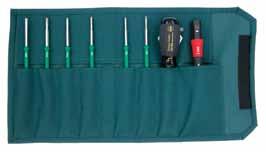 Set includes Ergonomic multi-component adjustable TorqueVario-S handle, 12 blades & Torque adjustment tool. Packed in a durable canvas pouch. No. lbs.