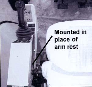 Spearhead strongly recommend mounting the control unit to the seat in place of the armrest to the head side of the