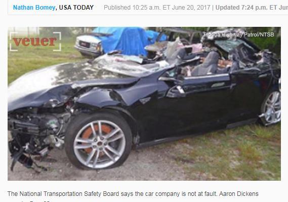 Headline Driver Killed in Tesla