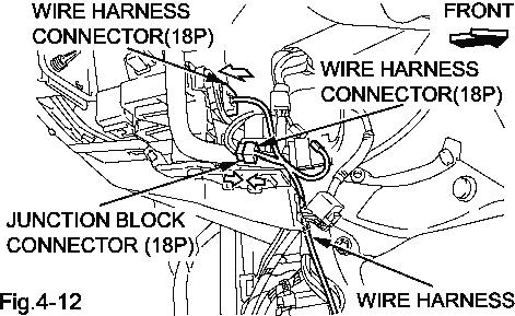 4-10) (m) Disconnect the rear junction block connector (18P). (Fig.