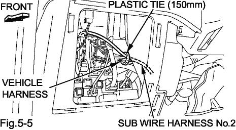 (e) Without towing package only (f). (f) Insert the terminal of sub wire harness No. 2 into No. 2 of vehicle connector (30P). (1) Remove connector cover.