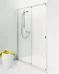 Showers Showerama 8-1 Sliding doors IDO Showerama shower door model 8-1, equipped with sliding doors. Wall profiles have space for piping. One door is fixed, other slides on the profile.