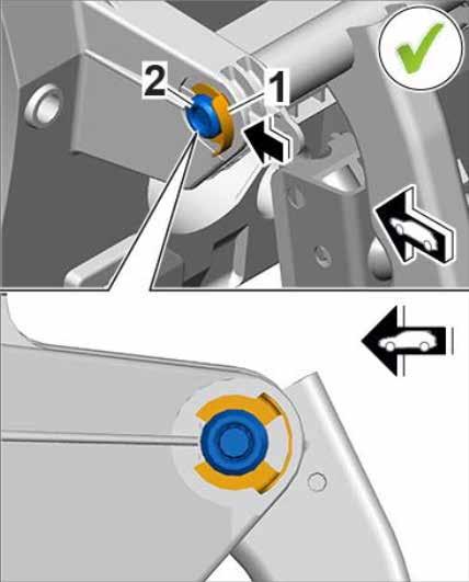Section E Install new Locking Circlip Push a new locking circlip (part number 7PP 721 431) onto the bearing pin <as shown> until the circlip engages securely.