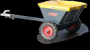 Wheels are equipped with a clutch which allows transporting without sand spreading. Equipped with a 50 mm trailer coupling.