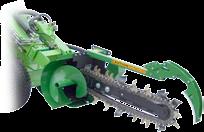 4 in. Digging width is either 4 or 6, depending on the width of the trenching chain. Trencher chains have tungsten reinforcements to ensure long lasting performance in all soil conditions.