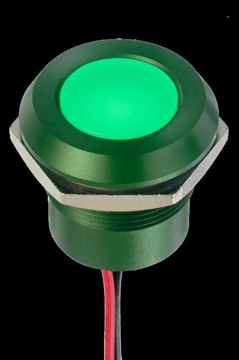 IND-Q22-17-07 DISTINCTIVE FEATURES 16.75 mm colored diffused epoxy lens or 16.75 mm super bright LEDs Secret until lit polycarbonate decals or custom engraving (2.8 x 0.