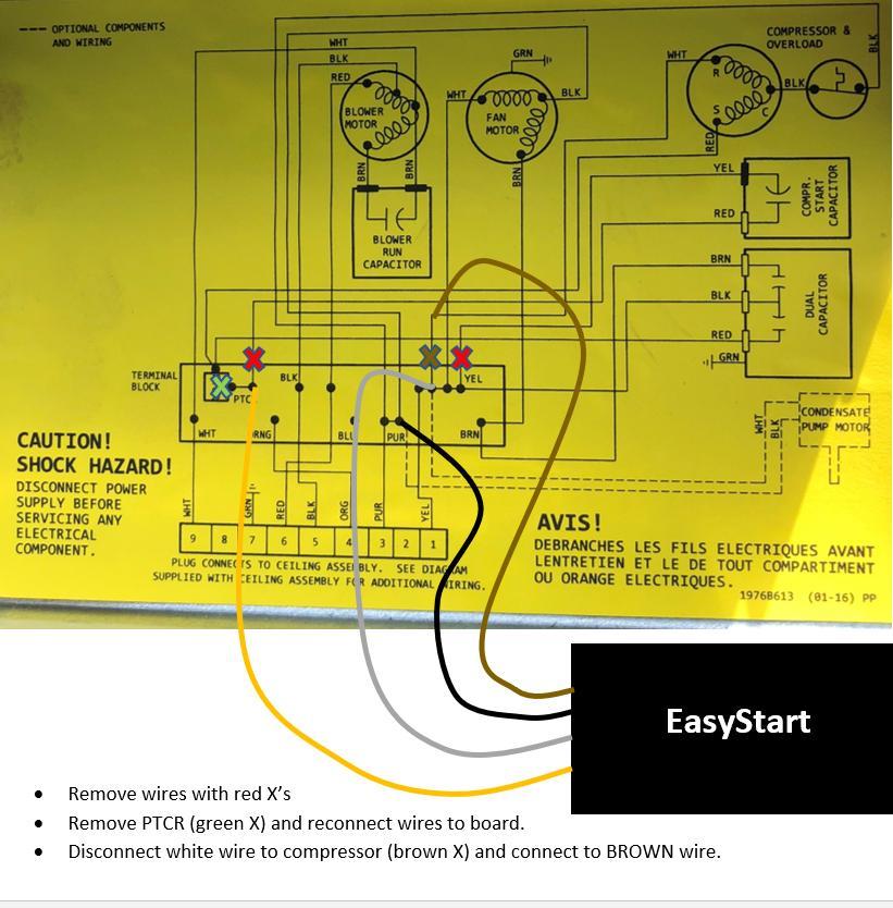 Wiring connections to EasyStart will all be made inside the electric box in the center of
