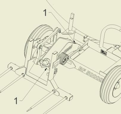 Loader Arm Assembly (1) Apply 3 strokes of