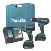 Includes: 1/2" Drill/Driver, 1/4" Impact Driver, (2) 20V MAX Lithium Ion 1.5 Ah, Battery Packs, Fast Charger, (2) Belt Hooks and Contractor Bag Model No. TLV765 Mfg. No. DCK280C2 18 V Replacement Battery Model No.