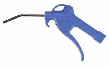 AIR ACCESSORIES AIR BLOW GUNS Contoured body fits comfortably in the operators hand and made to protect the palm of the hand against the connection fittings Curved tip 5" long 1/4 " (F) 18 NPT Air