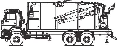 KAMAZ-65 6x6 (K-K40) chassis Application Construction Dump truck V=/6 m Payload 9 tn p.70-7 Petrochemical, oil & gas industry Oil and gas condensate collection truck p.