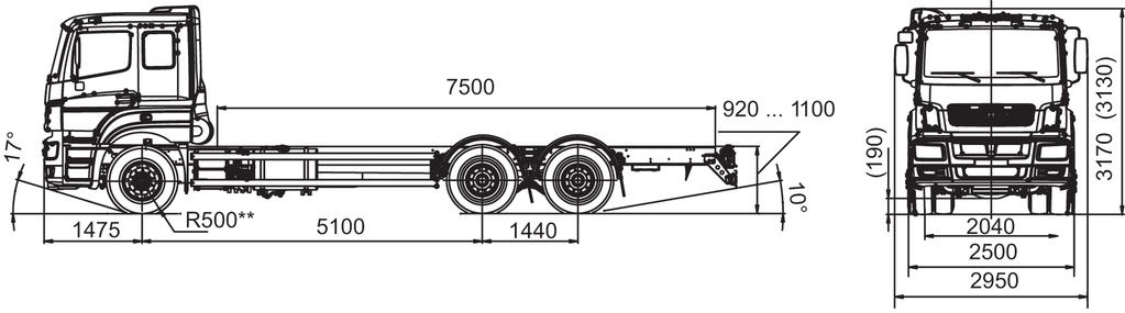 KAMAZ-6507 6x4 (Т640) chassis Application Logistics Drop-side truck Payload 4.5 tn p.