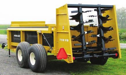 Vertical beaters are ideal for no-till applications. Pusher extension provides complete clean-out of materials.