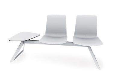 In the typical nooi design, the bench can be fitted out with flexible combinations of seat shells and service