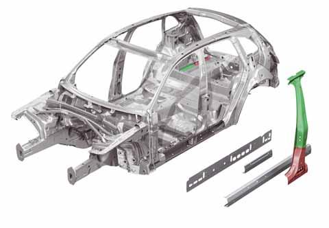Body The body of the Audi Q5 To optimise the performance of the B post in a sideimpact collision, it is important that the lower section of the post be able to absorb more deformation energy than the