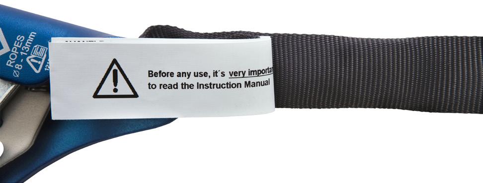 When using the Release-Strap, always attach it properly and keep it free from the fall protection (Runner/Slider) and any other obstacle during its operation (see
