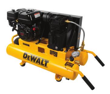 PORTABLE GAS COMPRESSORS 8 GALLON TWIN TANK WHEELBARROW HONDA GX160 OHV Gas Engine Overhead Valve (OHV) for increased efficiency and optimal power transfer Ball bearing supported crankshaft for