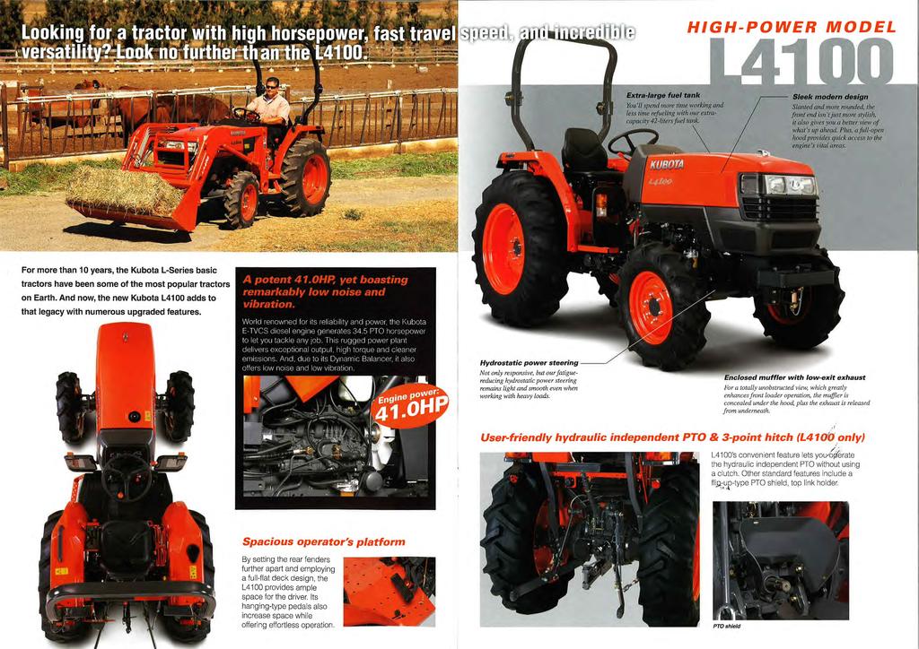 i. 411 _.. Looking for a tractor with high horse power,. fast travel.7lver atilit -ILoo no furtherthan-the L4100.*-_i_IAA.