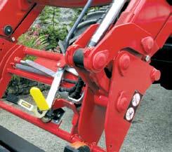 A float position also allows the operator to release pressure on the lift arms, enabling the attachment to follow the ground surface. Standard Remote Management System (RMS) joystick.