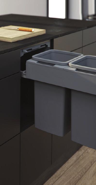 The new push-to-open compatible bin system from Hideaway. CONCELO WASTE BIN Active Lid System Patent Pending NEW PRODUCT! ACTIVE LID SYSTEM Managing waste can be a challenge, especially the smell.