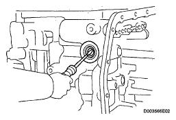 a. Using a screwdriver, pry out the oil seal from the transaxle. Fig.