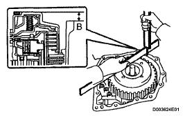 Fig. 366: Identifying Bearing Race b. Install the direct clutch and thrust needle roller bearing to the rear planetary sun gear.