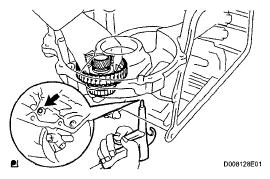 57 psi) to the transaxle case to remove the underdrive clutch piston. Fig. 553: Identifying Compressed Air To Transaxle 5. INSPECT UNDERDRIVE CLUTCH RETURN SPRING SUB-ASSEMBLY (See INSPECTION ) 6.
