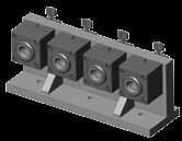 Pneumatic ollet Blocks with angled fixture plate and four separate controls.