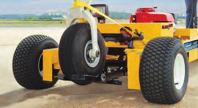 It s use is for lightweight aircraft and is steered moving handles left to right and pivoting on the drive wheel or by