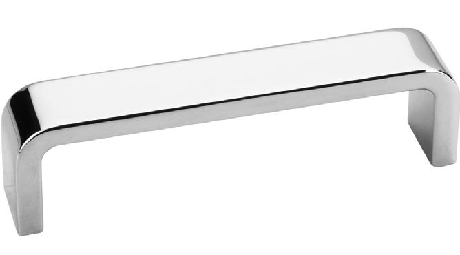 length square bar pull. Holes are 128mm center-to-center. Packaged with two 8/32 X 1 screws.