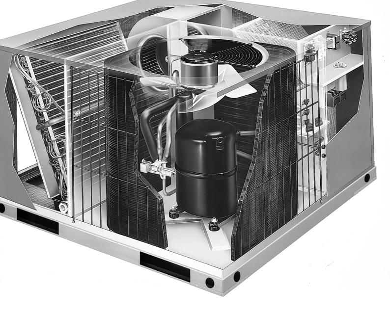 PHP10 Package Heat Pump 2-5 Ton 10 SEER REFRIGERANT SYSTEM n Heavy-duty, high efficiency compressor n opper tubing with enhanced fin coils n External service gauge ports ABINET n Low profile with