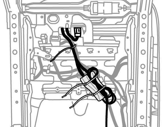 INSTALLATION PROCEDURE:PART II - Dual DVD Headstraint Monitor - PASSENGER SIDE SEAT (continued) Fig. 25 17.17) Continue routing two headrest cables toward front of vehicle.