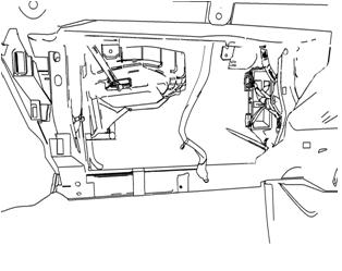 INSTALLATION PROCEDURE:PART I - Supplemental Kit View with Glovebox removed Fig. 5 12a) Locate the Junction Block and Accesory Connector Harness.