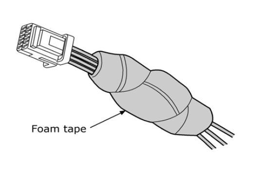 18 26) Use cable ties to bundle and secure any excess wiring to the existing harness along left side of glovebox frame.