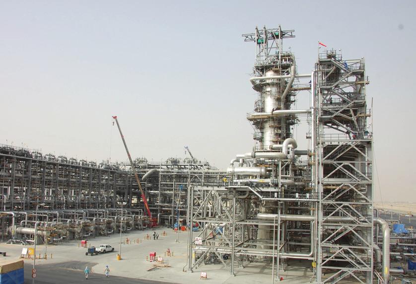 capacity and also dehydrate 320 million standard cubic feet per day (scfd) of gas and produce 80,000 bpd of NGL. Khurais is the largest integrated oil project in company history.