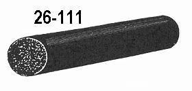 00 R 26-090 Windlace, per/yard, SPECIAL ORDER Not Returnable CALL 26-110 Windlace RUBBER CORE with rear rubber stops attached, all HT, Conv. & Nomad, Pr. 19.