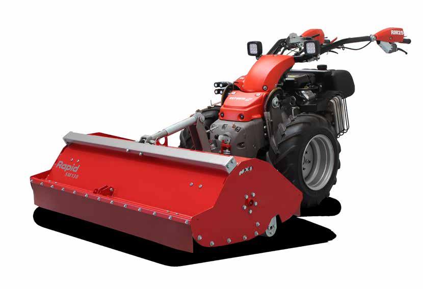 The focus is primarily on operation with larger and more powerful attachments. Whether with flail mowers up to 1.