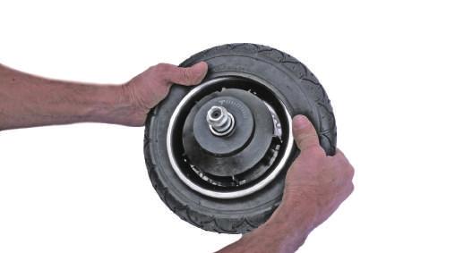 INOKIM REAR FLAT TIRE REPAIR 4 REPLACING A TUBE replace it if needed 5 Place tire back on rim using your hands only (You can