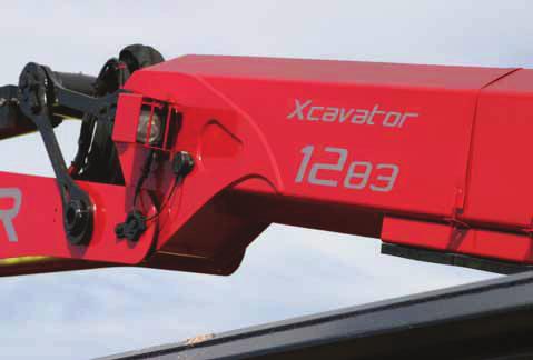 The outer boom ram is situated on top of the boom to reduce the potential for damage. Safety first The Xcavator is fitted with a dual control platform which provides a safe operating position.