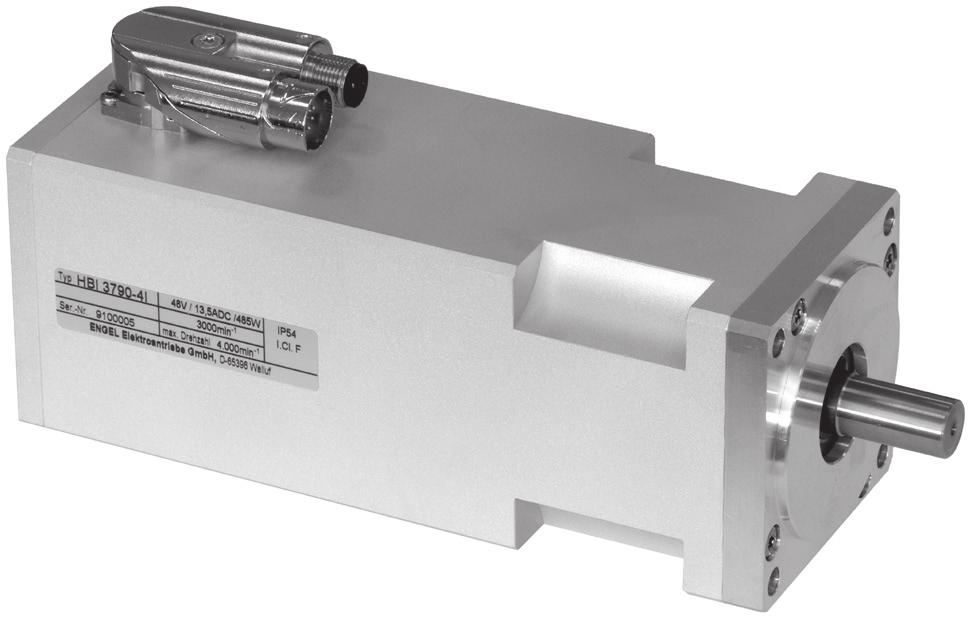 HBI 37 Integrated Three-phase Synchronous Drive positioning capability up to 485 Watts rated output power with linear hall sensor system with or without parking brake Motor type Dimension L HBI 376