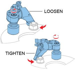 Operation (Cont d.) 8. Set the correct torque. a) Press and hold the start button (B) on the control. b) Turn the pressure control valve (A) until the pressure gauge shows the correct pressure.